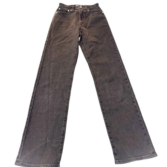 Madewell Curvy '90s Straight Black Denim Jeans Zip Fly Size 24 Tall - Picture 2 of 9